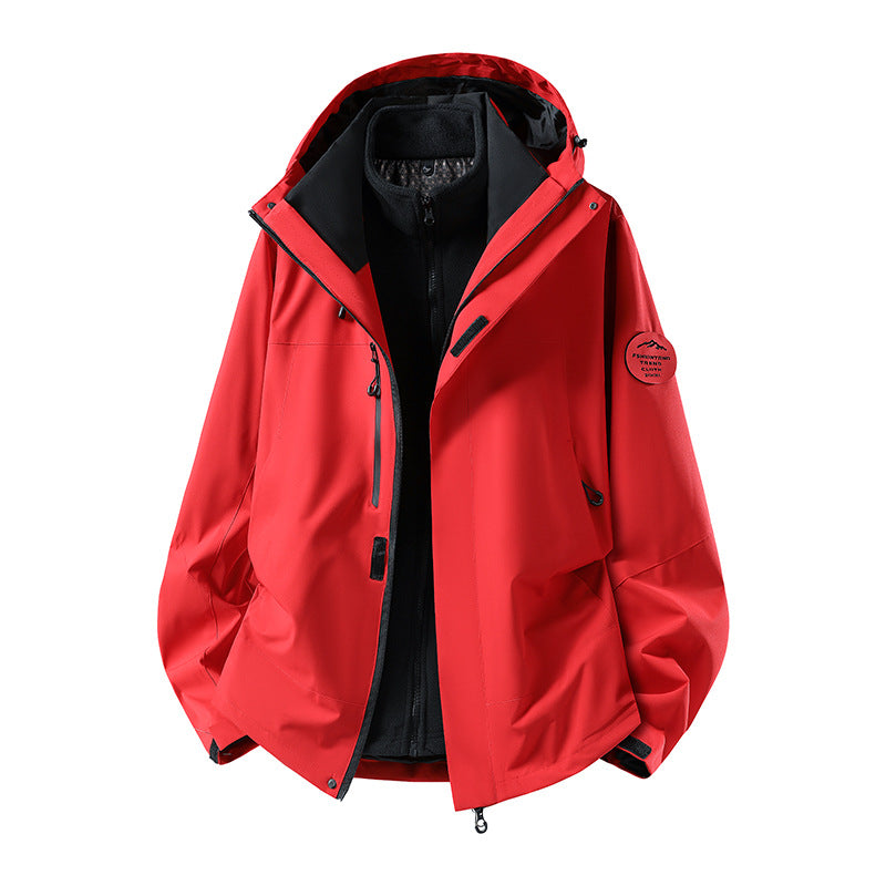 Herren zweilagige Softshell-Outdoorjacke mit herausnehmbarem Fleecefutter und verstellbarer Kapuze Nord Taschen