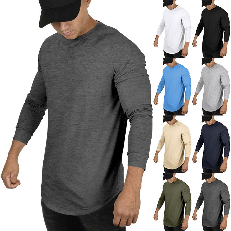 Herren Langarmshirt mit verlängertem Rundsaum und schmalem Schnitt aus elastischem Funktionsjersey Nord Taschen