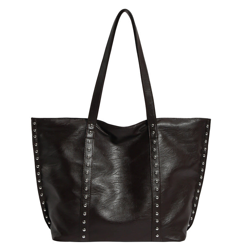 Damen Shopper Tasche mit modischen Nieten Nord Taschen
