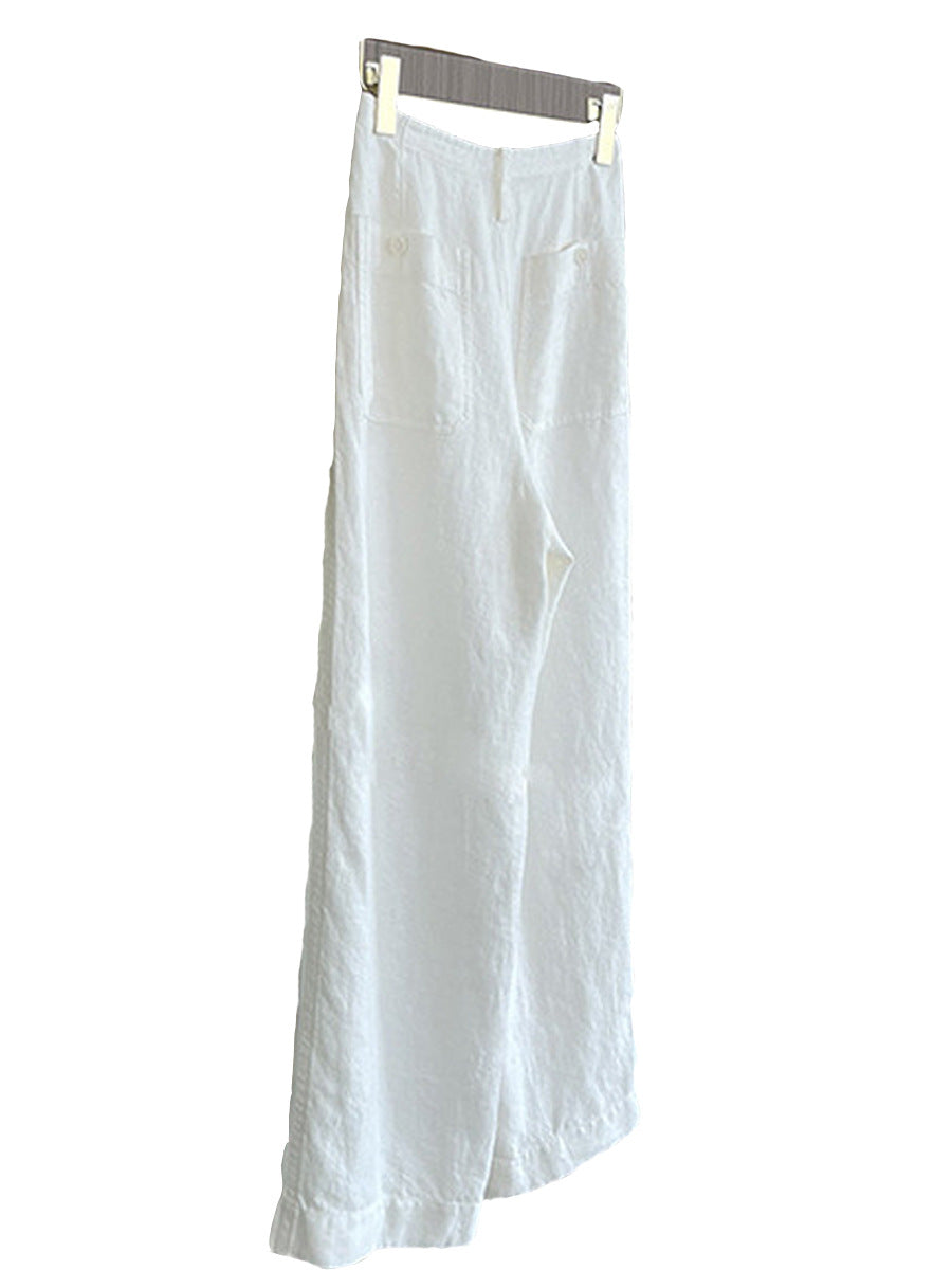 Damen Weite Leinen-Hose Nord Taschen