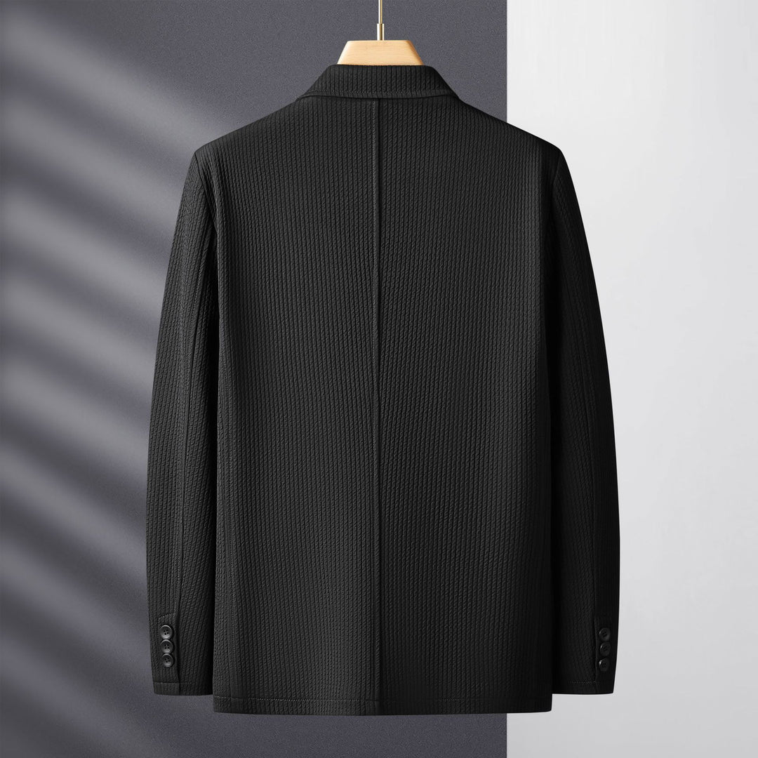Herren Strukturierter Strickblazer mit Strukturmuster und aufgesetzten Taschen Nord Taschen