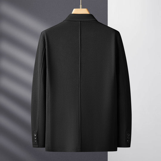 Herren Strukturierter Strickblazer mit Strukturmuster und aufgesetzten Taschen Nord Taschen