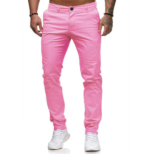 Herren Slim-Fit Chinohosen mit elastischem Bund und praktischen Taschen - Arvani