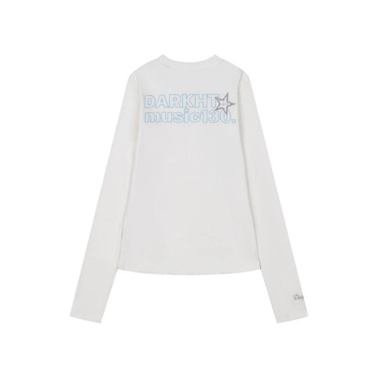 Damen Langarmshirt mit Paillettenkragen und Musiknoten-Applikationen Nord Taschen