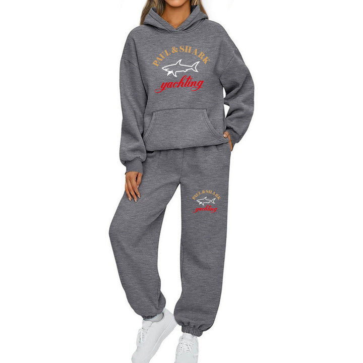 Damen oversized Hoodie und Jogginghose Set mit Kapuze Kängurutasche und gerippten Bündchen Nord Taschen