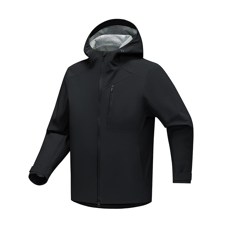Herren Technische Softshell-Outdoorjacke mit Kapuze, wasserabweisender Membran und verschweißten Reißverschlüssen Nord Taschen