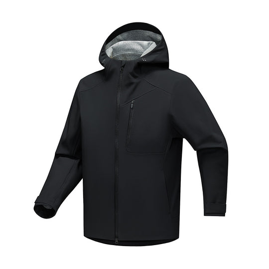 Herren Technische Softshell-Outdoorjacke mit Kapuze, wasserabweisender Membran und verschweißten Reißverschlüssen Nord Taschen