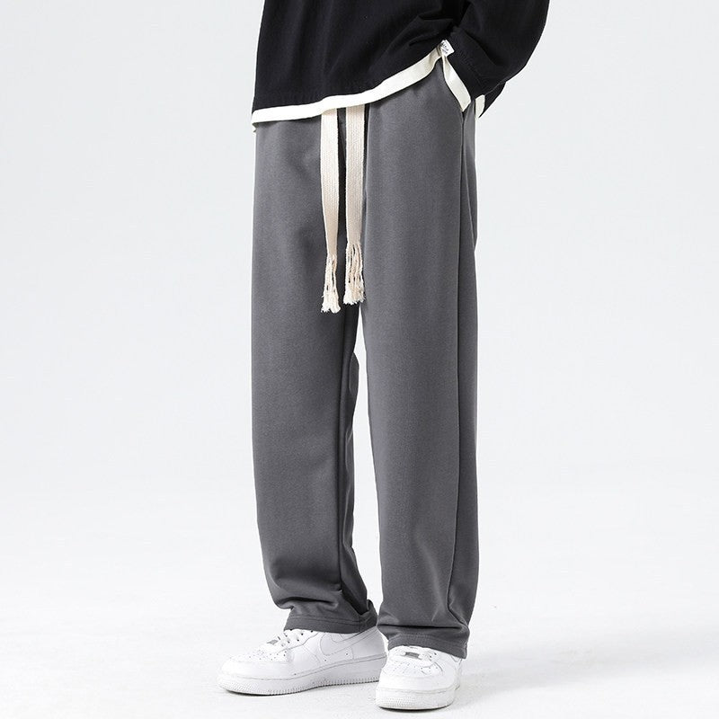 Herren Weite Relaxed-Jogginghose mit tiefem Schritt, dekorativem Kordelband & geradem Bein Nord Taschen