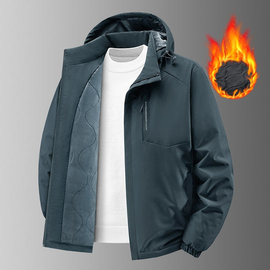 Herren Thermo-Outdoorjacke mit gesteppter Fleece-Innenlage, wind- und wasserabweisender Hülle & Kapuze Nord Taschen
