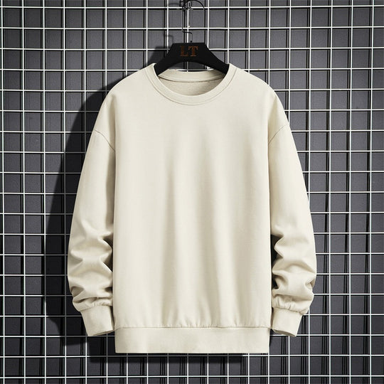 Herren Schlichtes Oversize Rundhals‑Sweatshirt aus schwerer Baumwollmischung mit gerippten Bündchen Nord Taschen