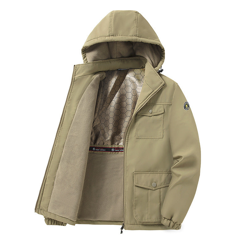 Herren Thermo-Fieldparka mit Fleece-Innenfutter, reflektierender Wärmeschicht und Kapuze Nord Taschen