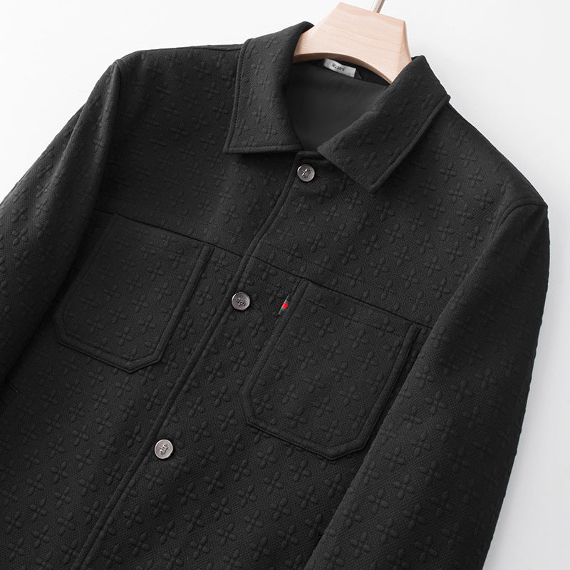 Herren Strukturierte Hemdenjacke mit geprägter Oberfläche und aufgesetzten Brusttaschen Nord Taschen