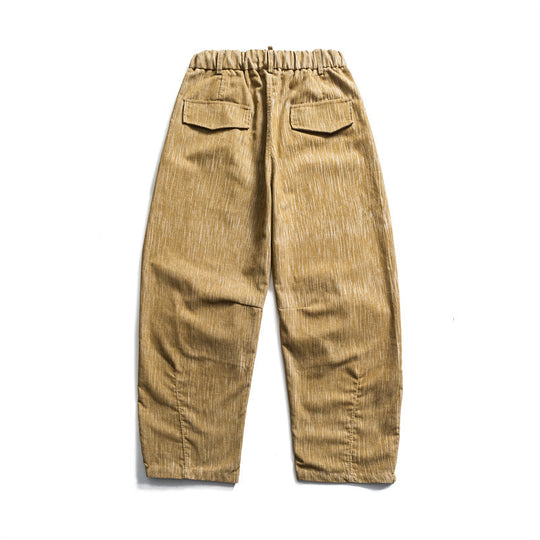 Herren weite Cordhose im Workwear‑Look mit elastischem Bund, Kordelzug und Kniefalten Nord Taschen