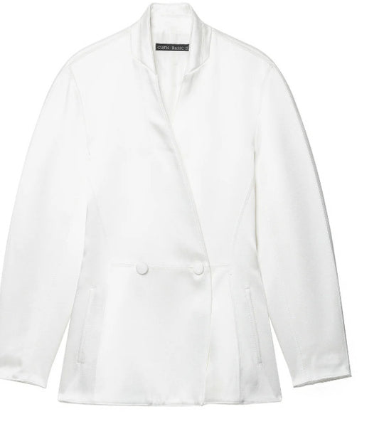 Damen Taillierte Blazerjacke mit asymmetrischer Knopfleiste und Rundhalsausschnitt Nord Taschen