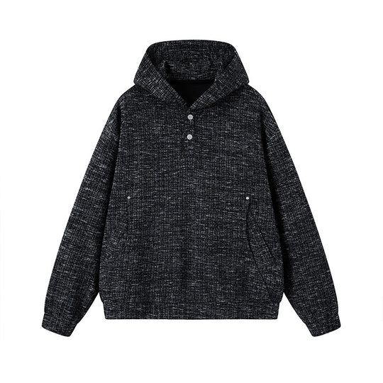Damen Modischer Kapuzenpullover mit Knopfdetails Nord Taschen