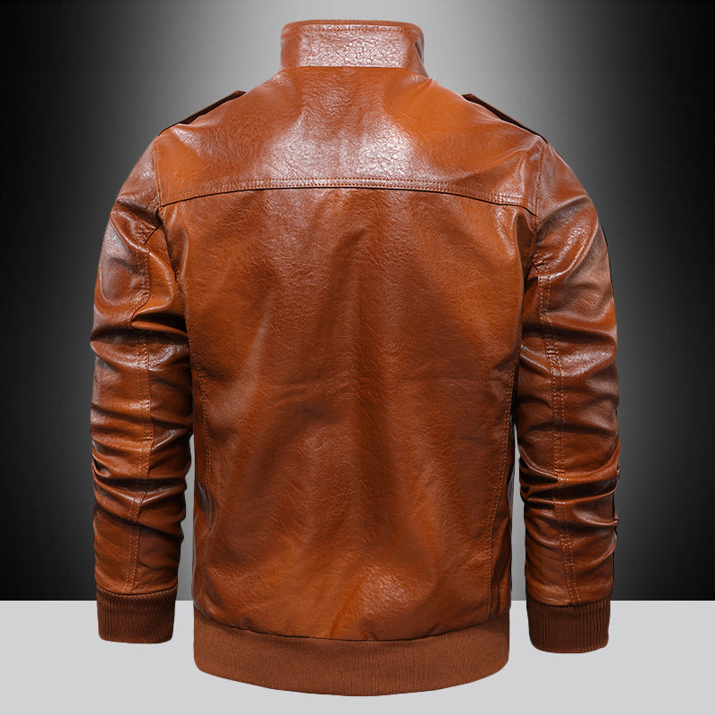 Herren Premium Kunstleder-Fliegerblouson im Aviator-Look mit Applikationen und Reißverschlussblende Nord Taschen