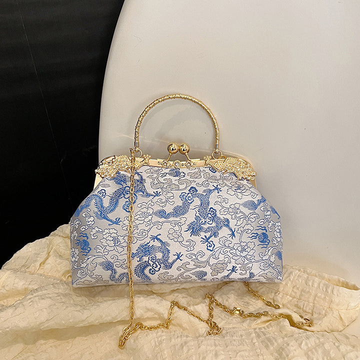 Damen Glamouröse Clutch mit hochwertiger Metallverzierung Nord Taschen