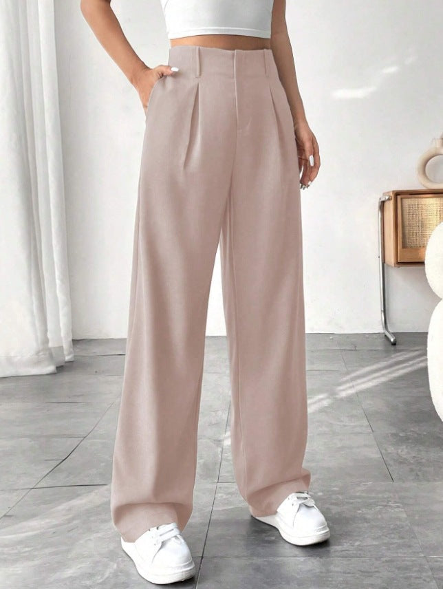 Damen Elegante Bundfaltenhose mit weitem Schnitt