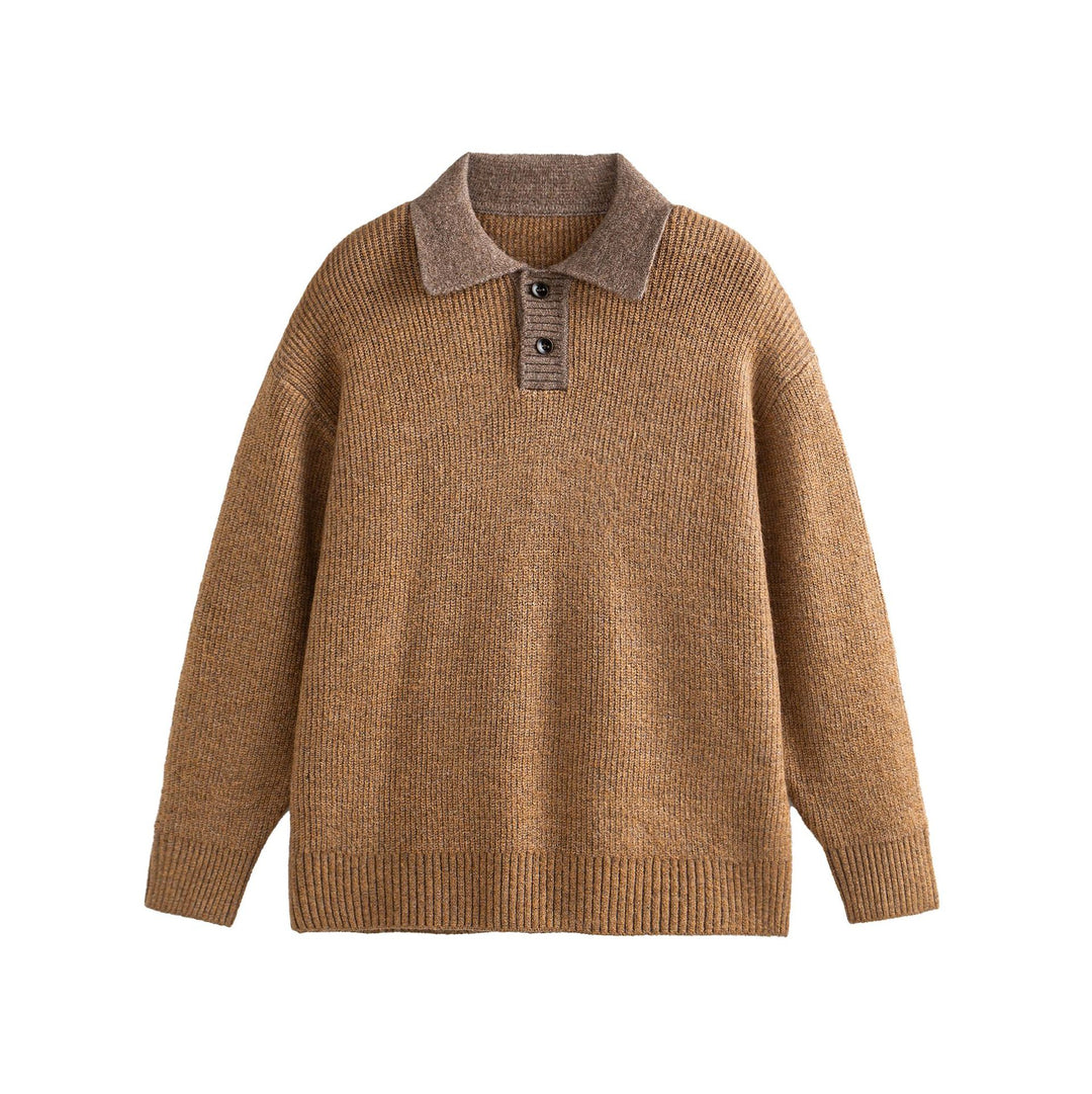 Damen Strickpoloshirt mit Fleckmuster, Rippstruktur und Knopfleiste Nord Taschen