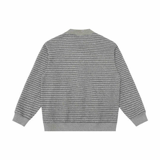 Herren Gestreifte Strick-Cardigan-Jacke mit V‑Ausschnitt und gerippten Bündchen Nord Taschen