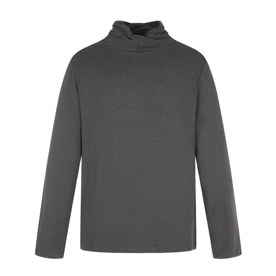 Damen Feines Baumwoll-Longsleeve mit gedrehtem Stehkragen und schmaler Silhouette Nord Taschen