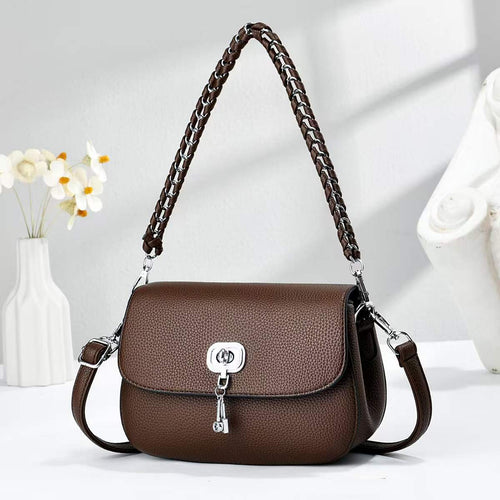 Damen elegante Umhängetasche mit strukturierter Oberfläche und geflochtenem Schulterriemen Nord Taschen