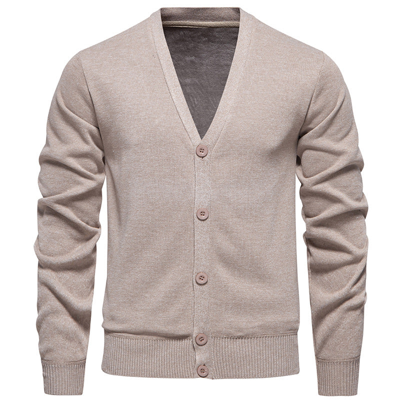 Herren Feinstrick-Cardigan mit V-Ausschnitt, schmaler Silhouette und Rippabschlüssen Nord Taschen