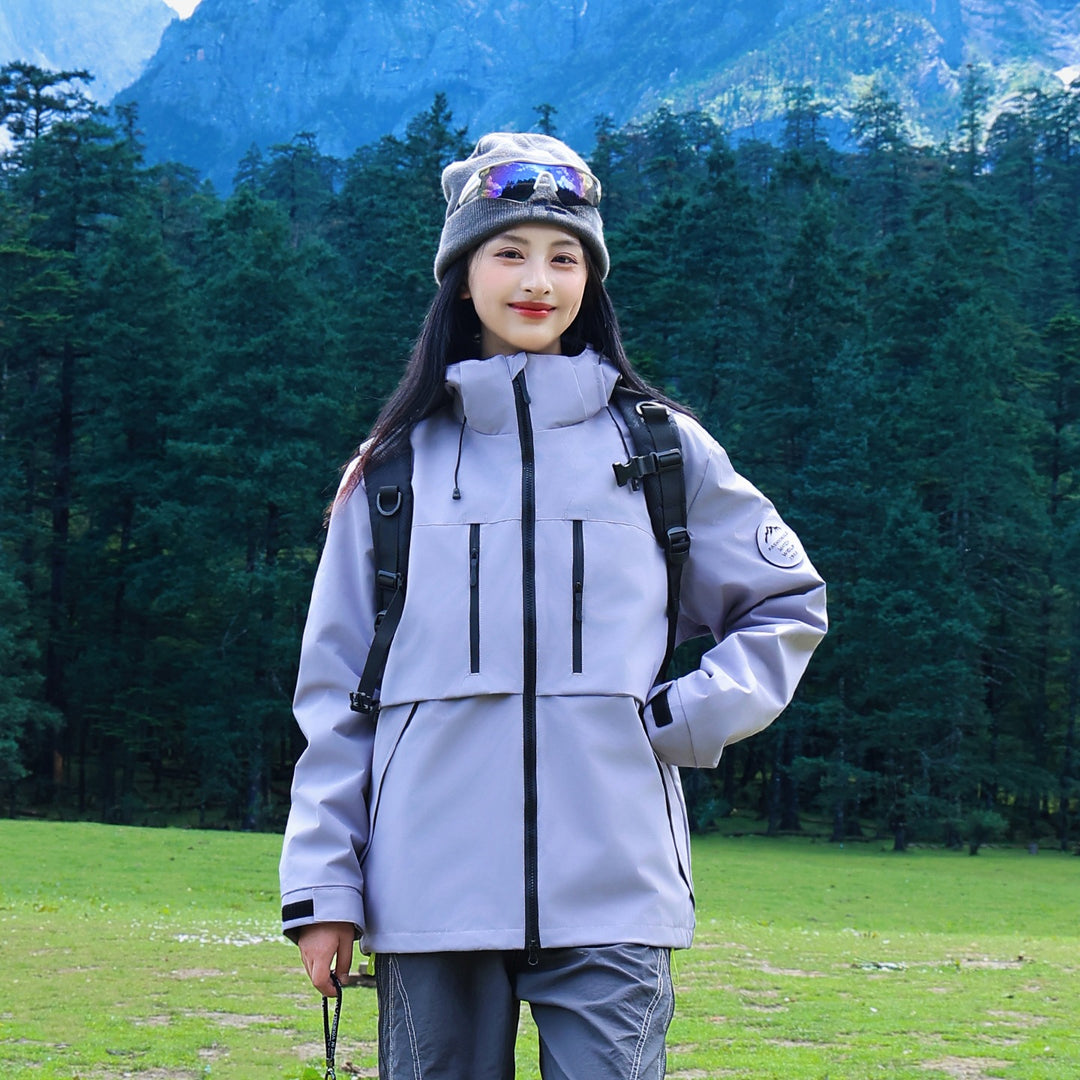 Herren Wasserdichte atmungsaktive Softshell Outdoorjacke mit verstellbarer Kapuze Nord Taschen