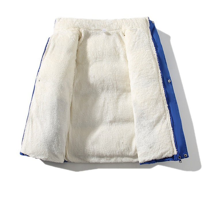 Herren gefütterte Winter-Steppjacke mit Teddyfutter, hohem Stehkragen und verdeckter Druckknopfleiste Nord Taschen