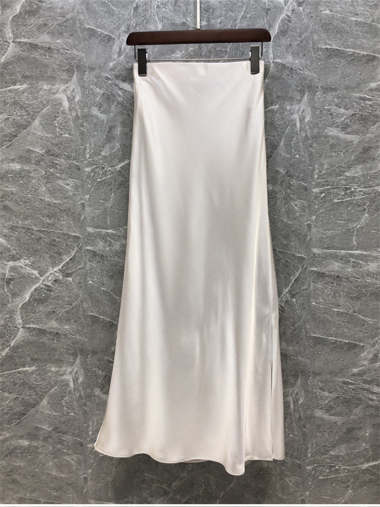 Damen Eleganter Midi-Rock aus hochwertigem Satin Nord Taschen