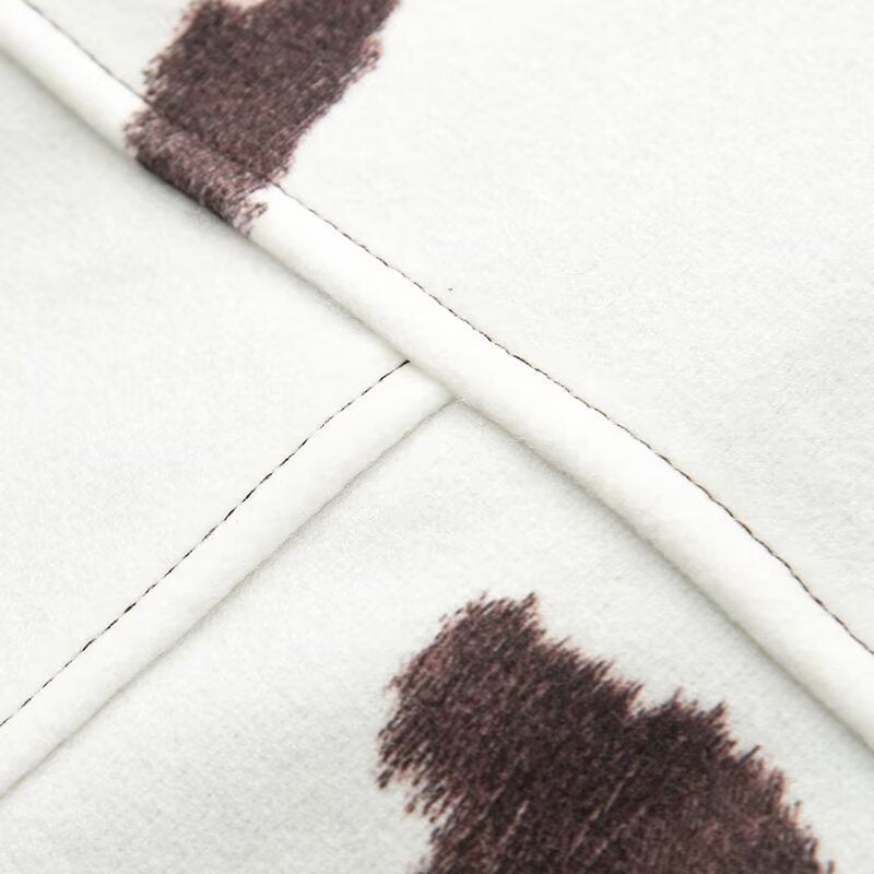 Damen Cropped Hemdjacke im Boxy-Cut mit Kuhflecken-Print und Druckknopfleiste Nord Taschen