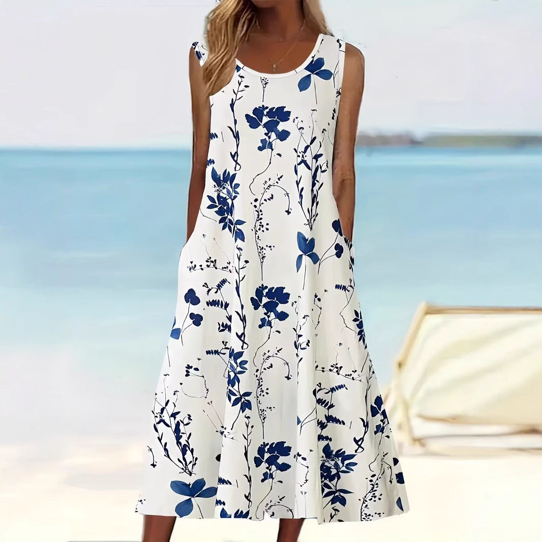 Damen Blumenmuster Sommerkleid