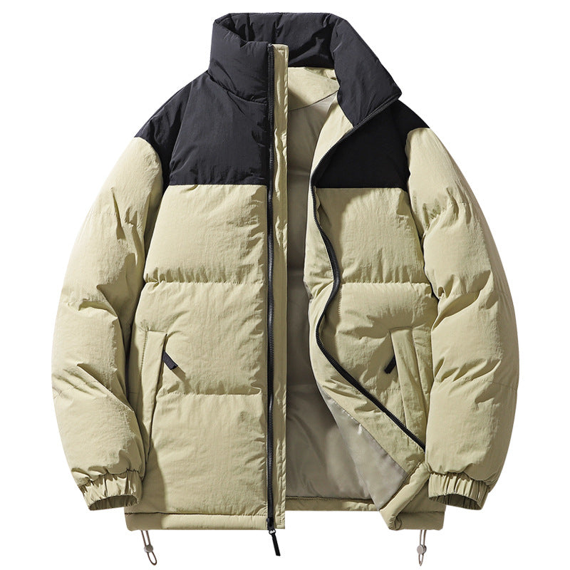 Herren Gefütterte Steppjacke mit hohem Kragen, Kordelzugsaum und Kontrastpaneel Nord Taschen
