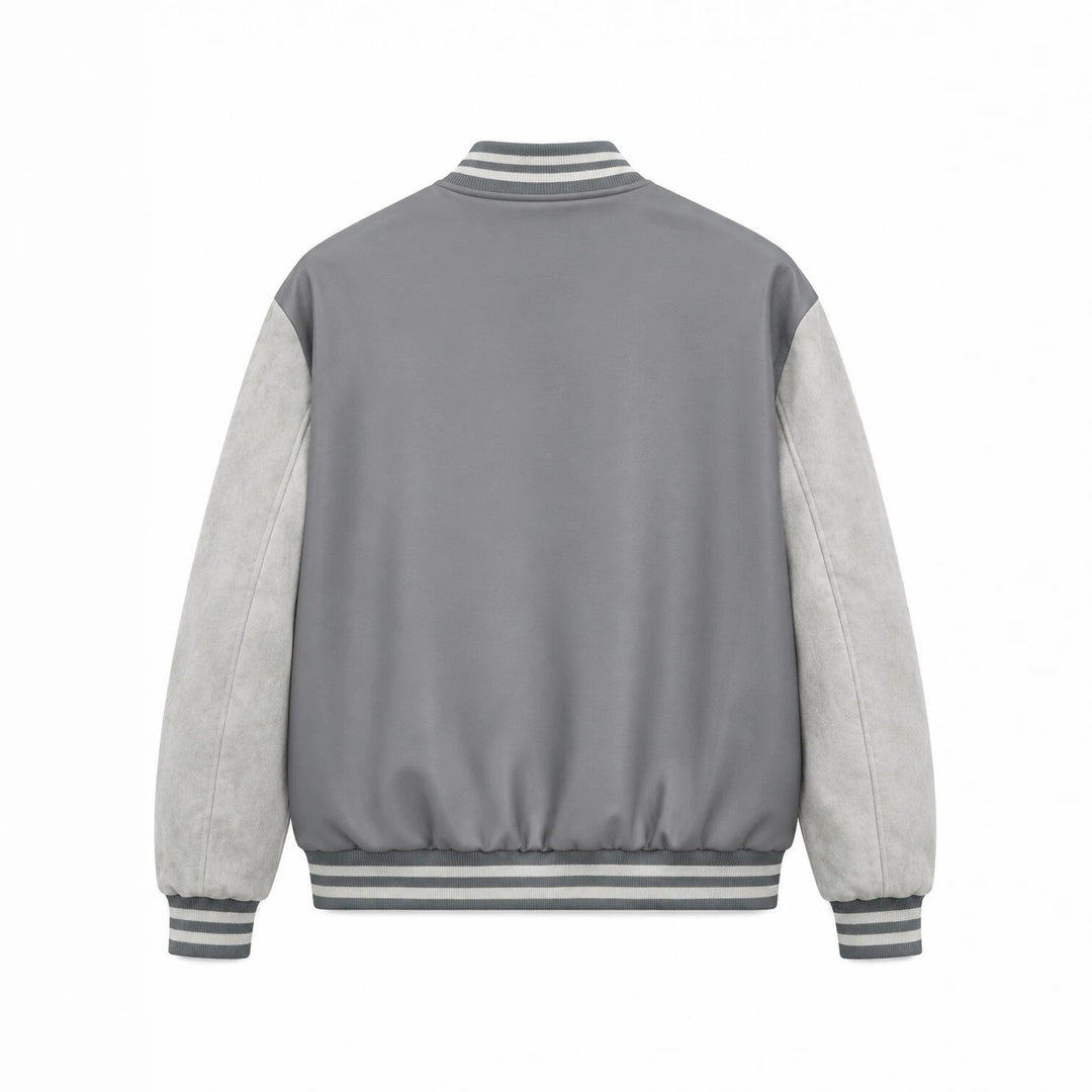 Herren Collegejacke im Letterman‑Style mit Kunstlederkörper und Veloursärmeln Nord Taschen