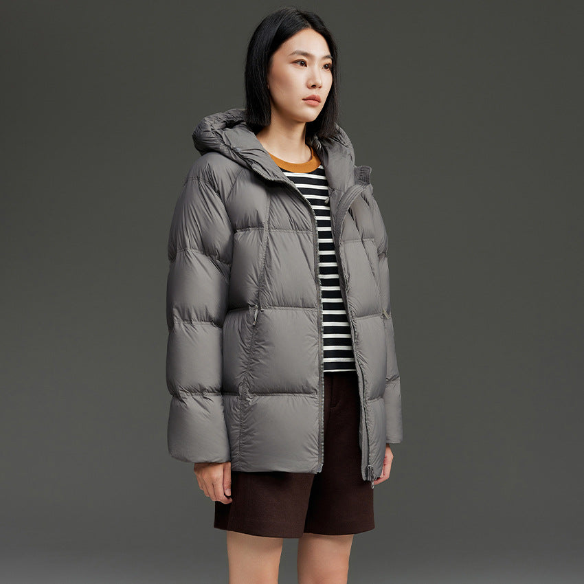 Damen Kurz geschnittene Boxy‑Steppjacke mit abnehmbarer Kapuze und Thermo‑Isolierung Nord Taschen