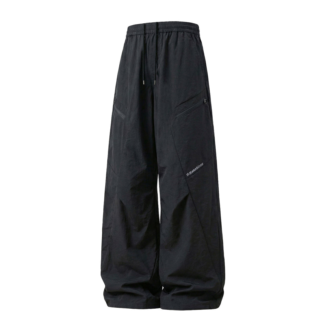 Unisex Weite technische Cargo-Hose mit Tunnelzugbund und Reißverschlusstaschen Nord Taschen