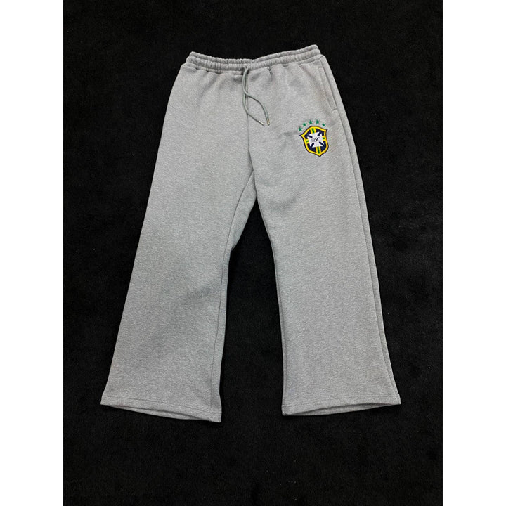 Damen weite Jogginghose mit elastischem Bund, Tunnelzug und gesticktem Emblem Nord Taschen