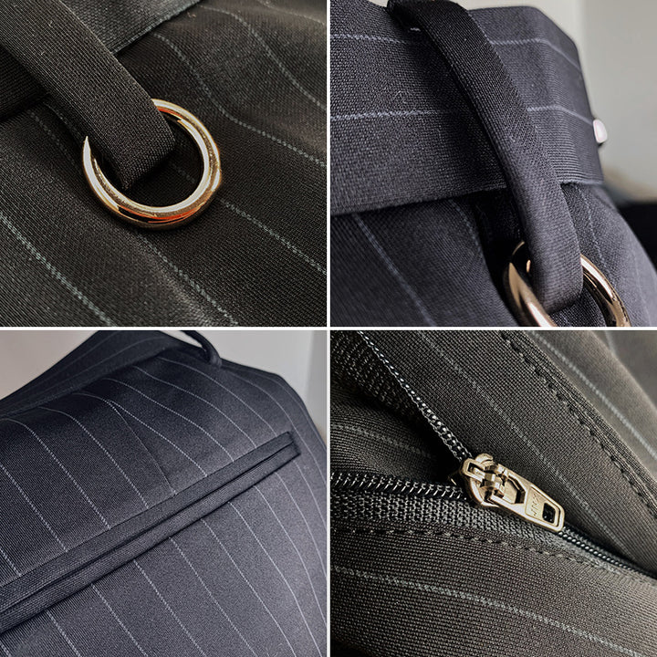 Herren schmal geschnittene Nadelstreifen-Anzughose mit elastischem Bund und Ringdetail Nord Taschen