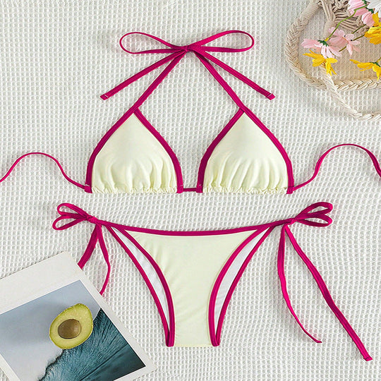 Damen Triangel-Bikini mit verstellbaren Bändern