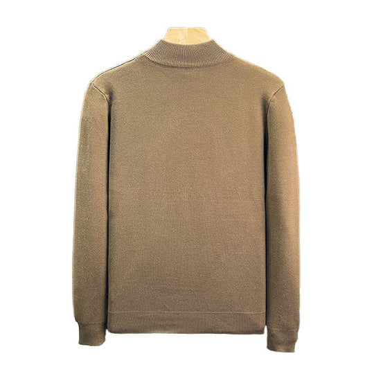 Herren Feinstrick-Pullover mit kurzem Stehkragen und geometrischem Intarsia-Design Nord Taschen