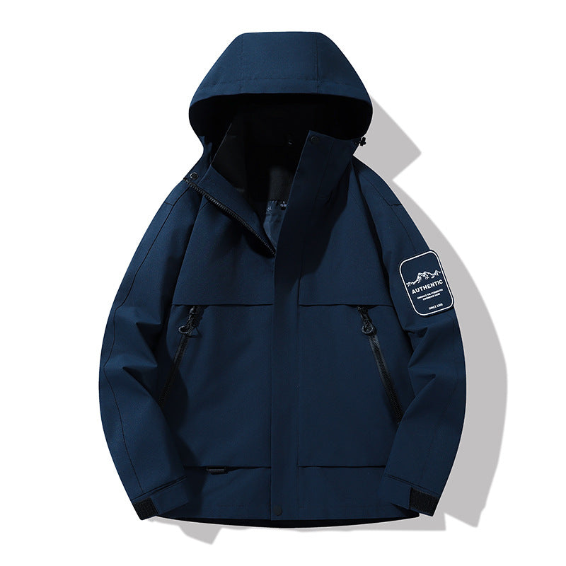 Herren multifunktionale Wasserfeste Softshell-Regenjacke mit abnehmbarer Fleece-Innenjacke Nord Taschen