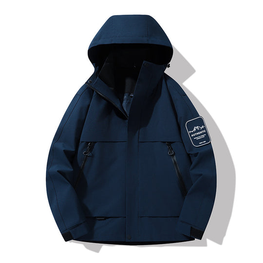Herren multifunktionale Wasserfeste Softshell-Regenjacke mit abnehmbarer Fleece-Innenjacke Nord Taschen