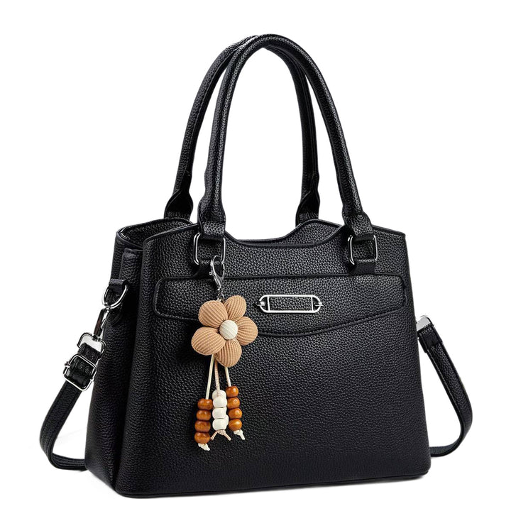 Damen elegante Handtasche mit abnehmbarem Blumen-Anhänger Nord Taschen