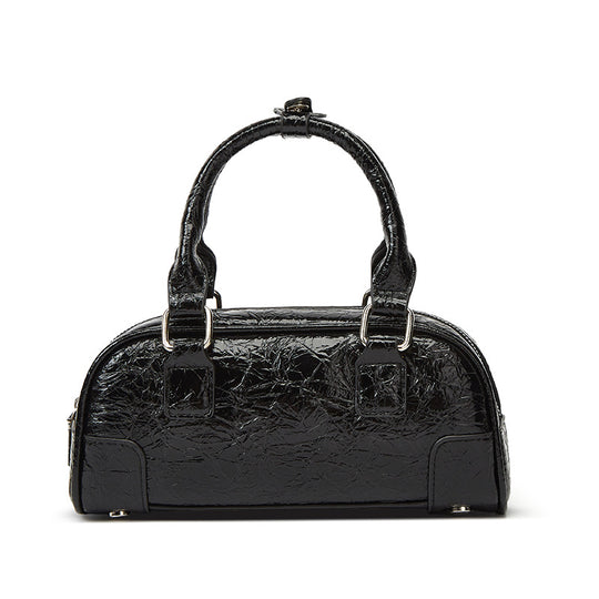 Damen Henkeltasche mit strukturiertem hochglänzendem Finish und verstellbarem Schulterriemen Nord Taschen