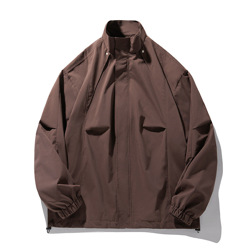 Unisex Leichte technische Windbreaker‑Jacke mit Stehkragen, verdecktem Reißverschluss und verstellbarem Saum Nord Taschen