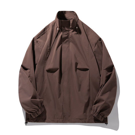 Unisex Leichte technische Windbreaker‑Jacke mit Stehkragen, verdecktem Reißverschluss und verstellbarem Saum Nord Taschen