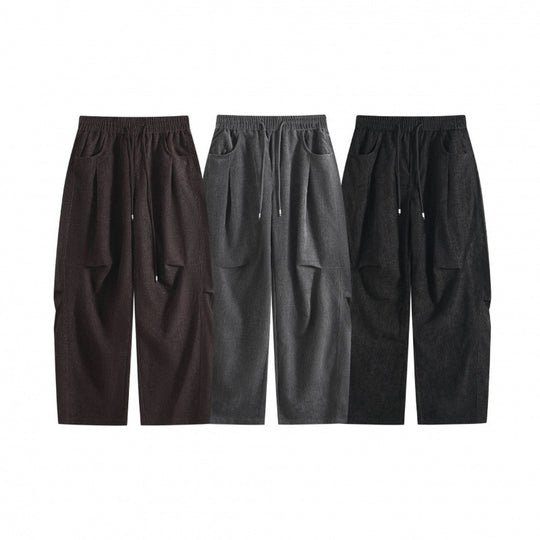 Damen Weite High‑Waist-Hose mit Tunnelzug und großen aufgesetzten Taschen Nord Taschen