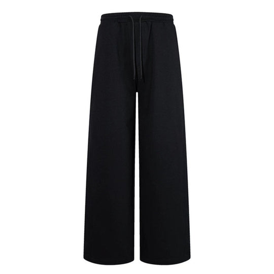 Damen Extraweite Baumwoll-Palazzo-Sweathose mit hohem Komfortbund, Tunnelzug und geradem Bein Nord Taschen