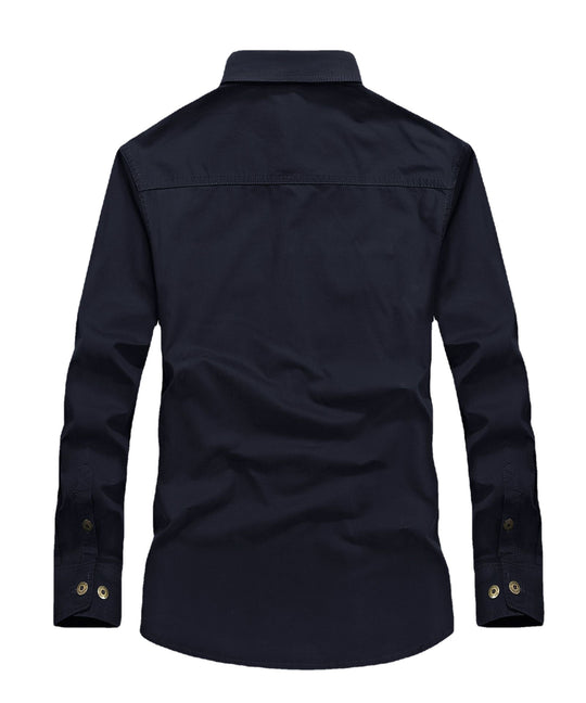 Herren leichtes Canvas-Fieldhemdjacke mit Brustpattentaschen und verstärkten Nähten Nord Taschen