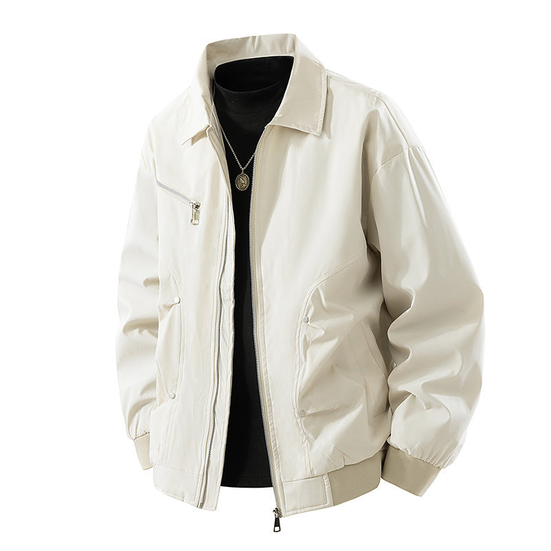 Herren Leichte Oversize-Bomberjacke aus winddichtem Nylon mit Reißverschluss, Brusttasche und Rippbündchen Nord Taschen